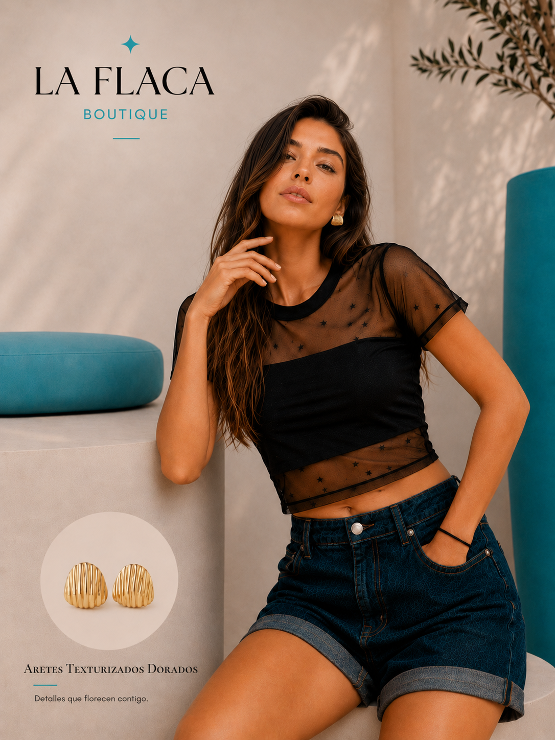 Aretes Texturizados Dorados