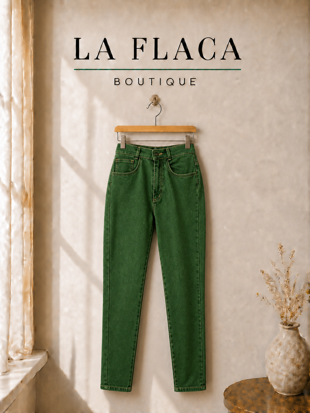 Jean skinny LF mezclilla verde