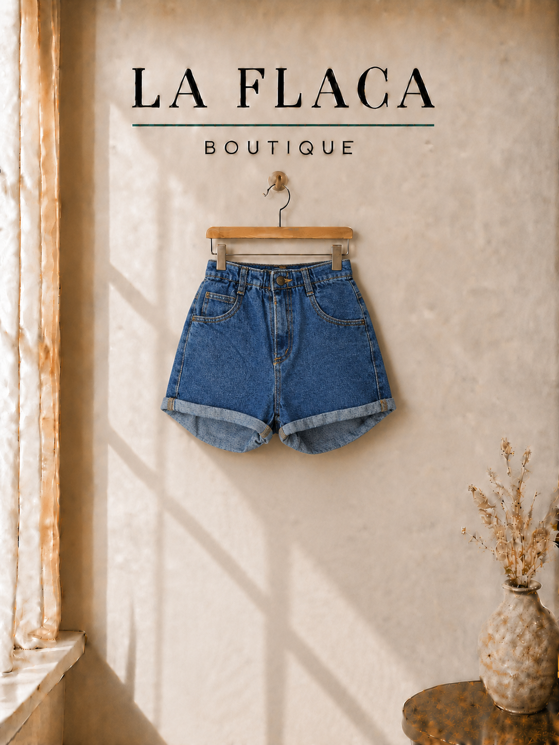•  Short de mezclilla LF tono azul claro