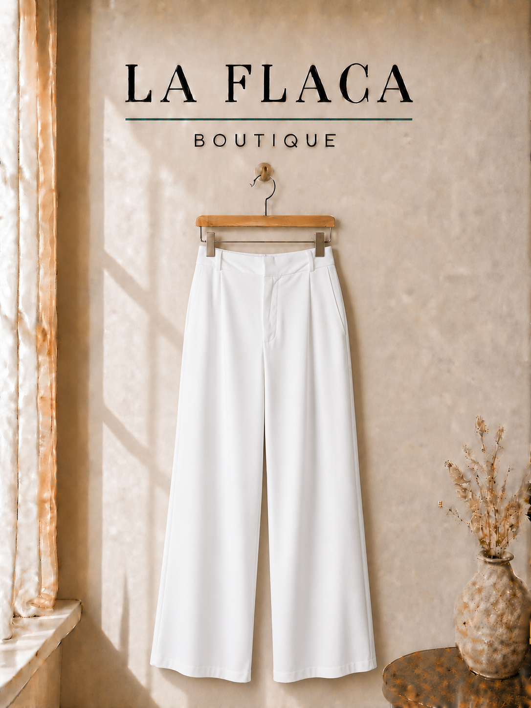 •  Pantalón tipo palazzo LF blanco