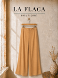 Pantalón tipo palazzo LF café