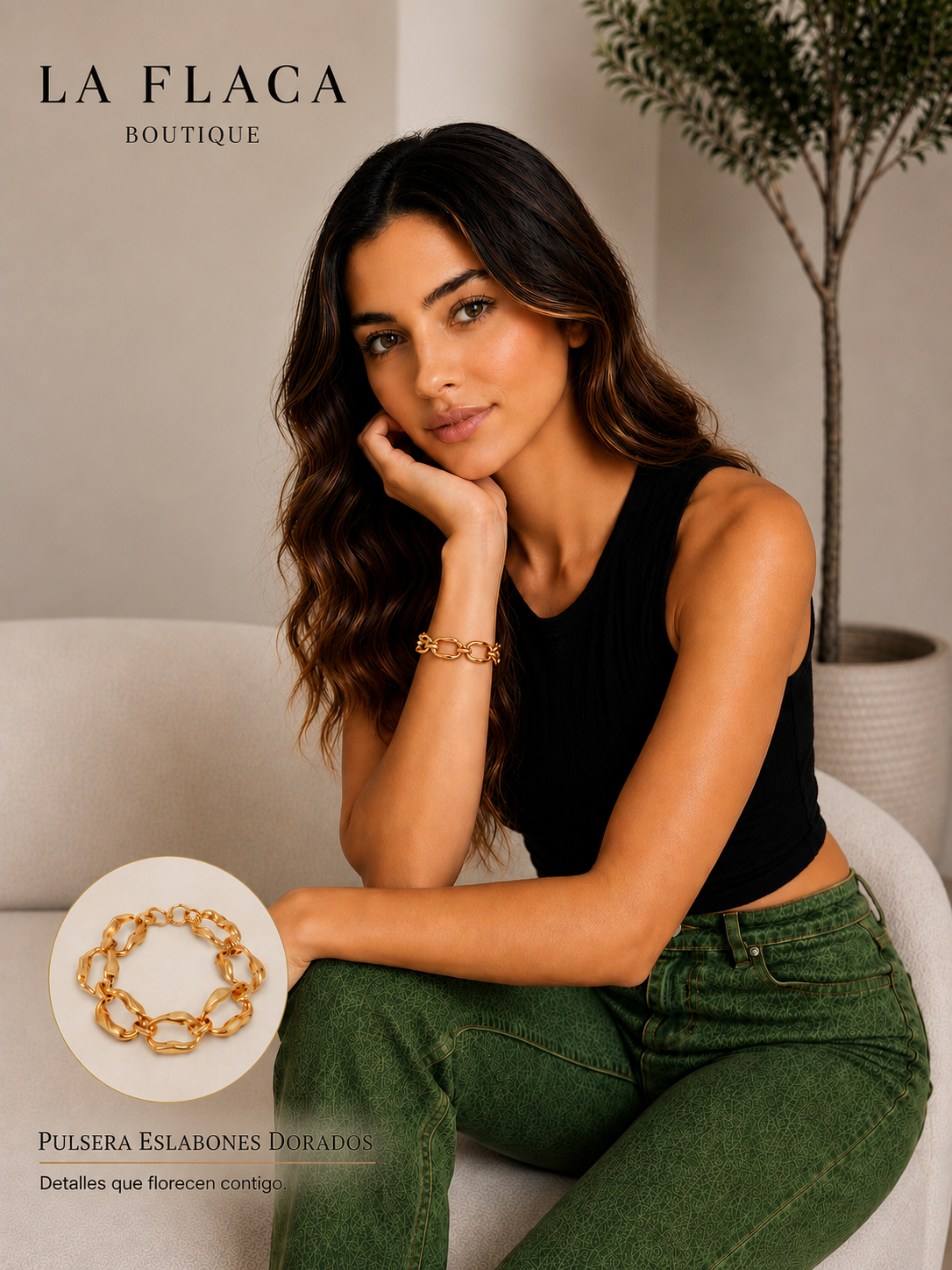 Pulsera Eslabones Dorados