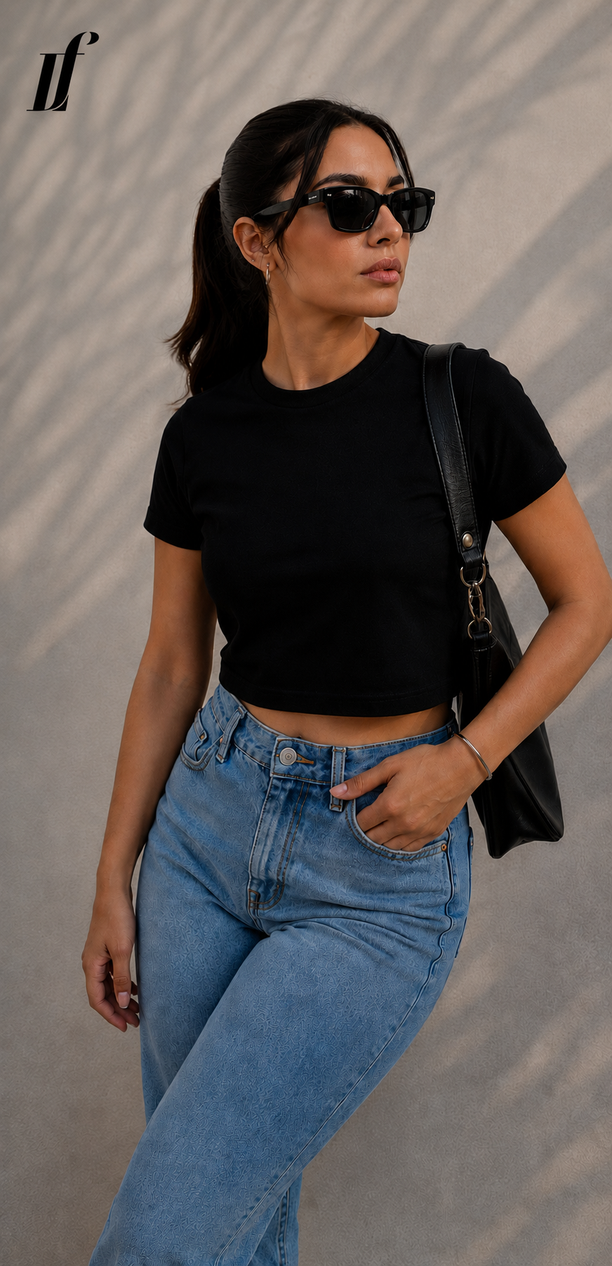 Crop Top Oversize LF Negra