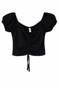 Crop Top Fruncido LF Negro