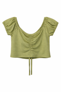 Crop Top Fruncido LF Verde